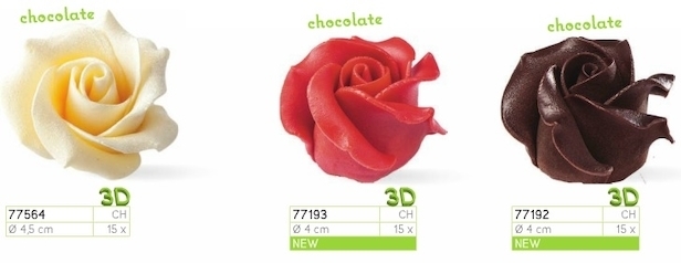Rose Rouge Chocolat 4cm 15 Pieces