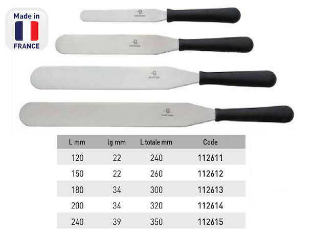 Petite spatule coudée de cuisine en Inox 22 cm - Matfer-Bourgeat